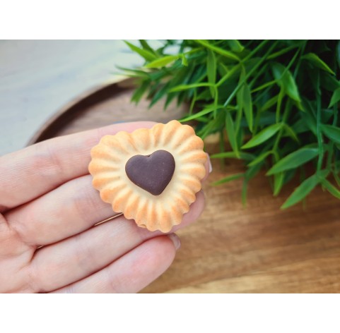 Silicone mold, Full size cookie, style 43, heart, ~ 3.7*4 cm, H:1 cm