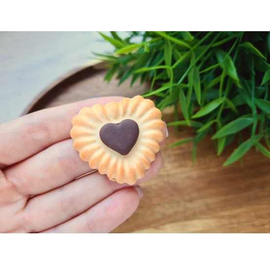 Silicone mold, Full size cookie, style 43, heart, ~ 3.7*4 cm, H:1 cm