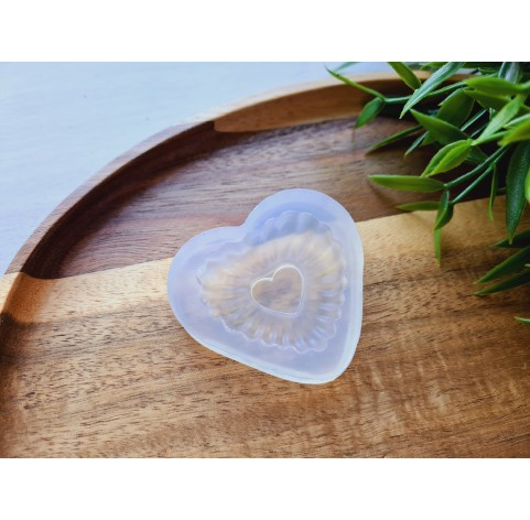 Silicone mold, Full size cookie, style 43, heart, ~ 3.7*4 cm, H:1 cm