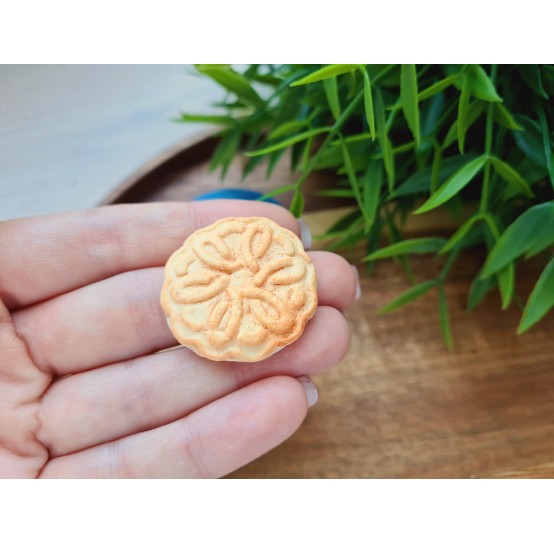 Silicone mold, Full size biscuit, style 45, ~ Ø 3*3.2 cm, H:0.6 cm