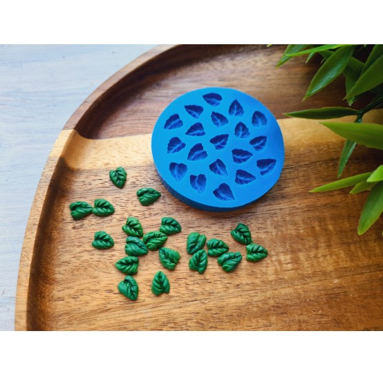 Silicone mold, Leaf, style 1, small, 19 elements, ~ 0.6*0.7 cm, H:0.2 cm