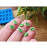 Silicone mold, Leaf, style 13, 12 elements, ~ 0.4*0.7 cm, H:0.1 cm