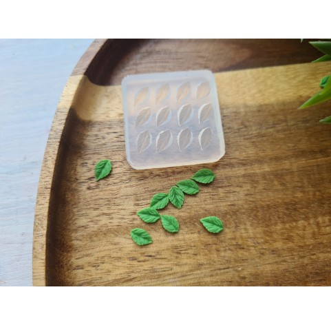 Silicone mold, Leaf, style 13, 12 elements, ~ 0.4*0.7 cm, H:0.1 cm