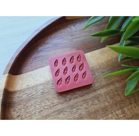 Silicone mold, Leaf, style 13, 12 elements, ~ 0.4*0.7 cm, H:0.1 cm