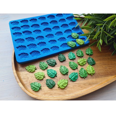 Silicone mold, Monstera leaf, style 2, 42 elements, ~ 1.5*2.1 cm, H:0.4 cm