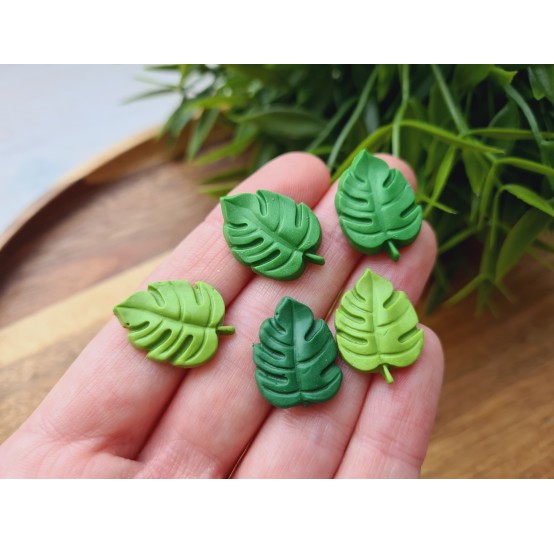 Silicone mold, Monstera leaf, style 2, 42 elements, ~ 1.5*2.1 cm, H:0.4 cm