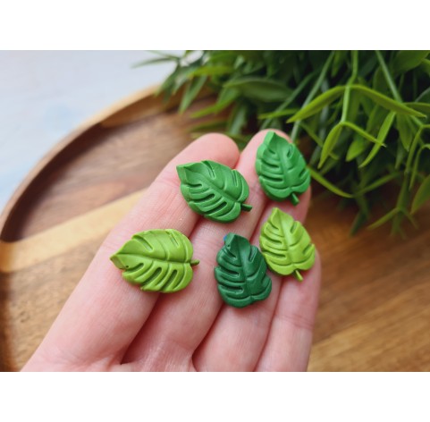 Silicone mold, Monstera leaf, style 2, 42 elements, ~ 1.5*2.1 cm, H:0.4 cm