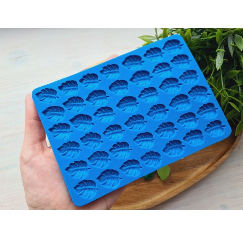 Silicone mold, Monstera leaf, style 2, 42 elements, ~ 1.5*2.1 cm, H:0.4 cm