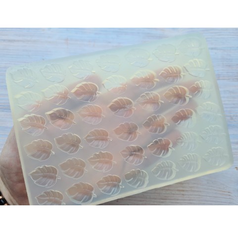 Silicone mold, Monstera leaf, style 2, 42 elements, ~ 1.5*2.1 cm, H:0.4 cm