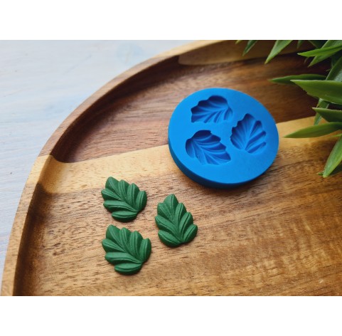 Silicone mold, Leaf, style 13, 3 elements, ~ 1.4*1.8 cm, H:0.3 cm