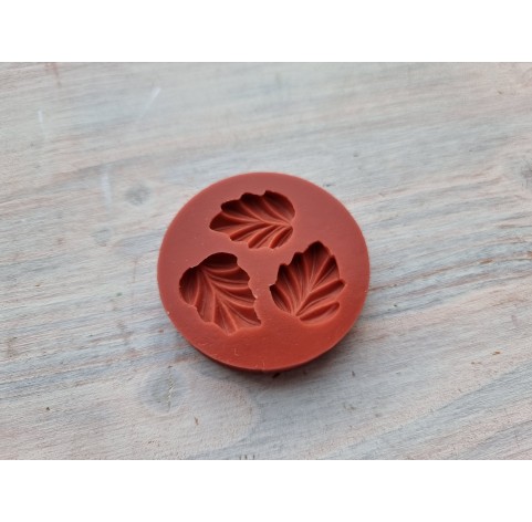 Silicone mold, Leaf, style 13, 3 elements, ~ 1.4*1.8 cm, H:0.3 cm