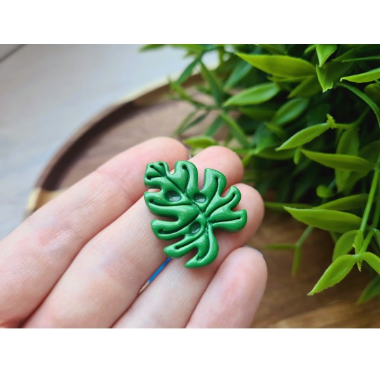 Silicone mold, Monstera leaf, style 3, ~ 2.4*2.9 сm, H:0.4 cm