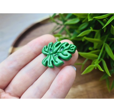 Silicone mold, Monstera leaf, style 3, ~ 2.4*2.9 сm, H:0.4 cm