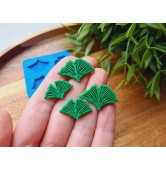 Silicone mold, Ginkgo leaf, 4 elements, ~ 1.4-2.6 cm, H:0.2 cm