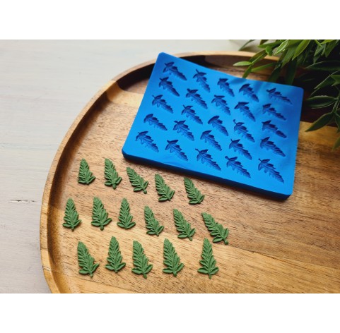 Silicone mold, Leaf, style 15, 25 elements, ~ 1.1*2 cm, H:0.2 cm