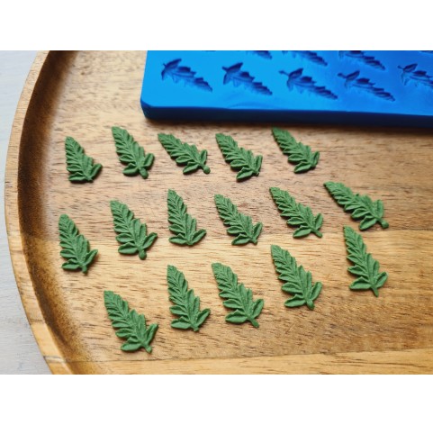 Silicone mold, Leaf, style 15, 25 elements, ~ 1.1*2 cm, H:0.2 cm