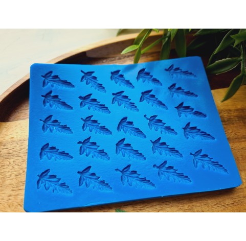 Silicone mold, Leaf, style 15, 25 elements, ~ 1.1*2 cm, H:0.2 cm