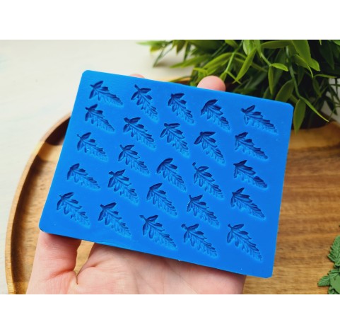 Silicone mold, Leaf, style 15, 25 elements, ~ 1.1*2 cm, H:0.2 cm
