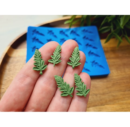 Silicone mold, Leaf, style 15, 25 elements, ~ 1.1*2 cm, H:0.2 cm