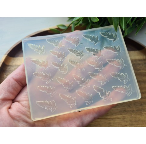 Silicone mold, Leaf, style 15, 25 elements, ~ 1.1*2 cm, H:0.2 cm