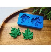 Silicone mold, Leaf, style 16, 2 elements, ~ 3*3.3 cm, H:0.6 cm