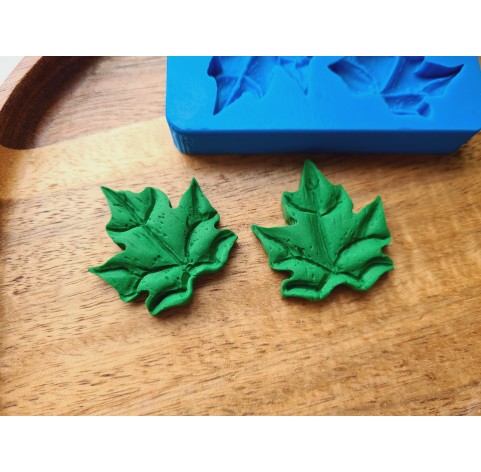 Silicone mold, Leaf, style 16, 2 elements, ~ 3*3.3 cm, H:0.6 cm