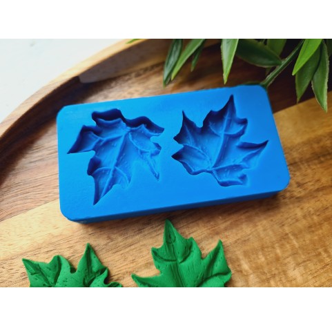 Silicone mold, Leaf, style 16, 2 elements, ~ 3*3.3 cm, H:0.6 cm