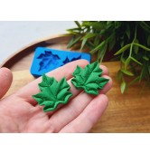 Silicone mold, Leaf, style 16, 2 elements, ~ 3*3.3 cm, H:0.6 cm