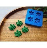 Silicone mold, Leaf, style 17, 4 elements, ~ 2.1*2.2 cm, H:0.5 cm