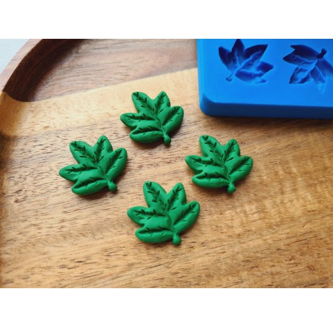 Silicone mold, Leaf, style 17, 4 elements, ~ 2.1*2.2 cm, H:0.5 cm