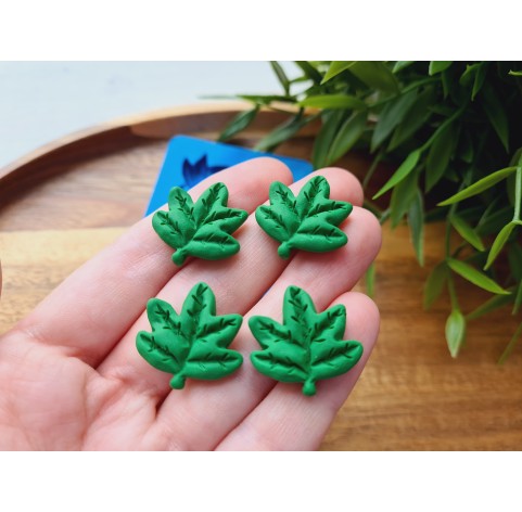 Silicone mold, Leaf, style 17, 4 elements, ~ 2.1*2.2 cm, H:0.5 cm