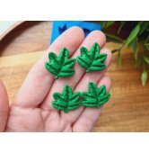 Silicone mold, Leaf, style 17, 4 elements, ~ 2.1*2.2 cm, H:0.5 cm