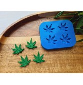 Silicone mold, Leaf, style 18, 4 elements, ~ 1.8*2 cm, H:0.2 cm