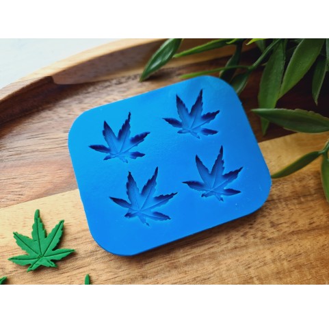 Silicone mold, Leaf, style 18, 4 elements, ~ 1.8*2 cm, H:0.2 cm