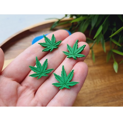 Silicone mold, Leaf, style 18, 4 elements, ~ 1.8*2 cm, H:0.2 cm