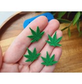 Silicone mold, Leaf, style 18, 4 elements, ~ 1.8*2 cm, H:0.2 cm