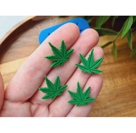 Silicone mold, Leaf, style 18, 4 elements, ~ 1.8*2 cm, H:0.2 cm