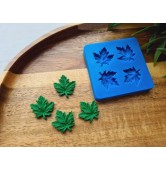 Silicone mold, Leaf, style 19, 4 elements, ~ 1.8*2 cm, H:0.3 cm