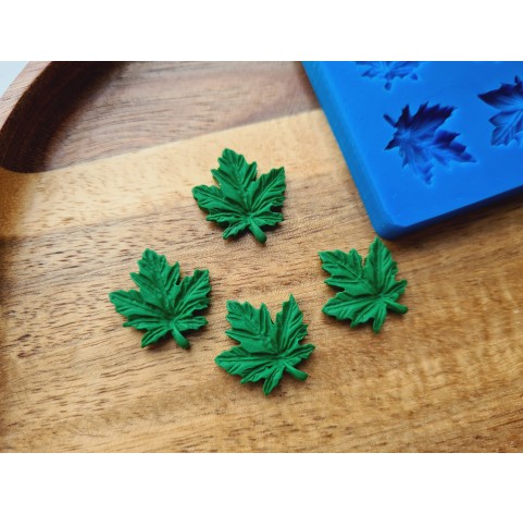 Silicone mold, Leaf, style 19, 4 elements, ~ 1.8*2 cm, H:0.3 cm