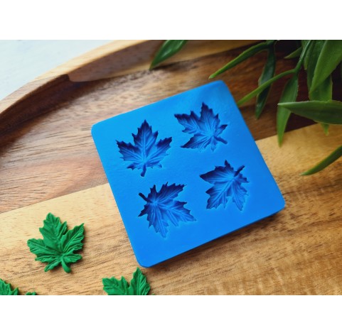 Silicone mold, Leaf, style 19, 4 elements, ~ 1.8*2 cm, H:0.3 cm