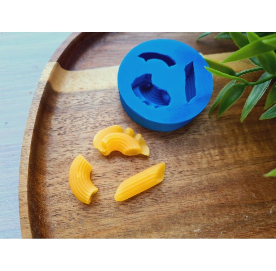 Silicone mold, Macaroni pasta, style 1, 3 elements, ~ 0.8-1.5*2.2-2.8 cm, H:0.7-1 cm