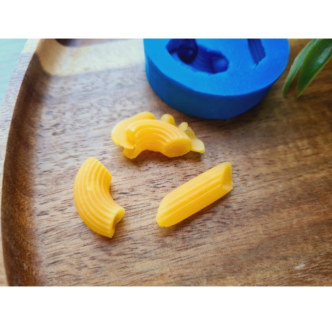 Silicone mold, Macaroni pasta, style 1, 3 elements, ~ 0.8-1.5*2.2-2.8 cm, H:0.7-1 cm