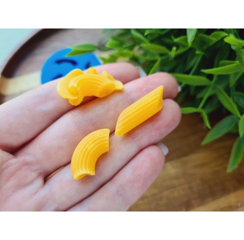 Silicone mold, Macaroni pasta, style 1, 3 elements, ~ 0.8-1.5*2.2-2.8 cm, H:0.7-1 cm