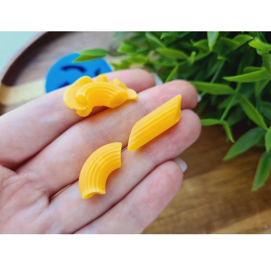 Silicone mold, Macaroni pasta, style 1, 3 elements, ~ 0.8-1.5*2.2-2.8 cm, H:0.7-1 cm