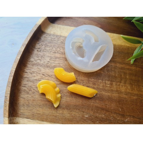 Silicone mold, Macaroni pasta, style 1, 3 elements, ~ 0.8-1.5*2.2-2.8 cm, H:0.7-1 cm