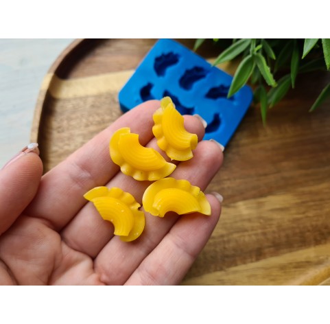 Silicone mold, Macaroni pasta, style 2, 6 elements, ~ 1.9*2.7 cm, H:0.8 cm