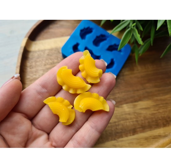 Silicone mold, Macaroni pasta, style 2, 6 elements, ~ 1.9*2.7 cm, H:0.8 cm