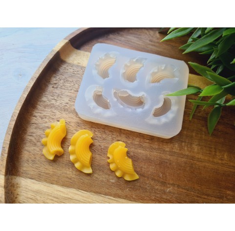 Silicone mold, Macaroni pasta, style 2, 6 elements, ~ 1.9*2.7 cm, H:0.8 cm