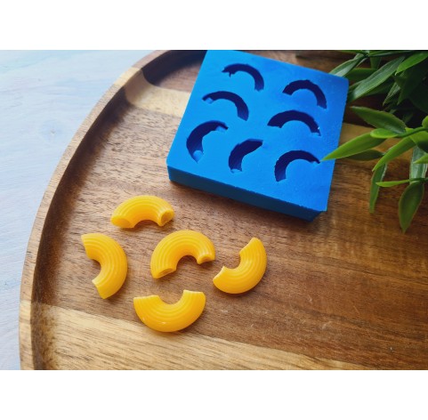 Silicone mold, Macaroni pasta, style 3, 7 elements, ~ 2.3 cm, H:0.9 cm