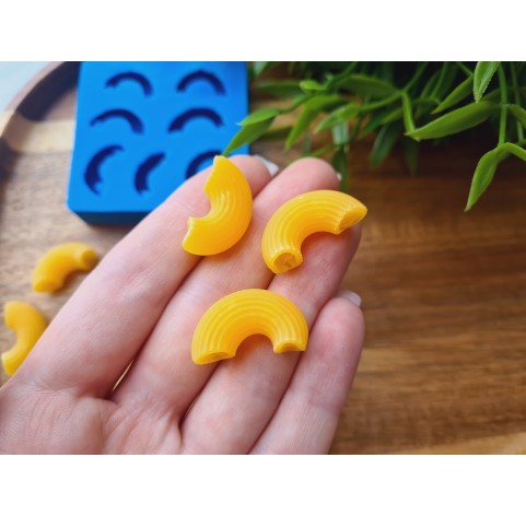 Silicone mold, Macaroni pasta, style 3, 7 elements, ~ 2.3 cm, H:0.9 cm